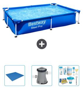 Bestway Steel Pro, piscina rettangolare - 221x150x43 cm - 4 pezzi - Modello S22291