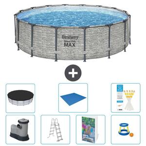 Piscina gonfiabile Bestway Steel Pro MAX, rotonda, 488x122 cm, composta da 6 parti, modello S568