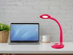 Lampada da tavolo a LED COBRA in rosso con snodo flessibile e dimmer a sfioramento, altezza 32 cm