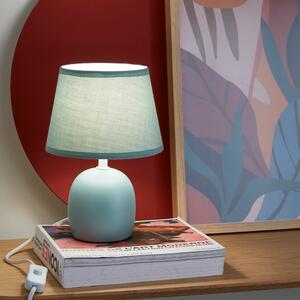 Lampada da tavolo shabby Poki verde, in ceramica, INSPIRE