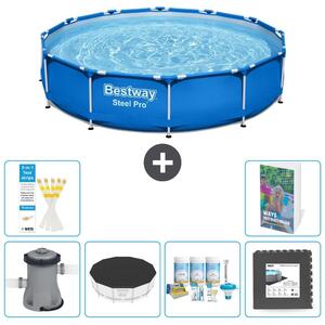Piscina gonfiabile Bestway Steel Pro, rotonda, dimensioni 366x76 cm, composta da 5 parti, modello S238