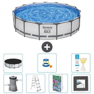Bestway Steel Pro MAX, piscina in acciaio, forma rotonda, dimensioni 457x122 cm, composta da 6 parti, modello S525