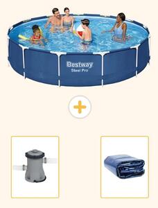 Bestway Steel Pro, piscina in acciaio, rotonda - 396x84 cm - composta da 3 parti, modello S22312