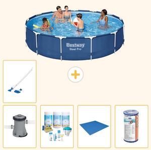 Piscina gonfiabile Bestway Steel Pro, rotonda, dimensioni 396x84 cm, composta da 6 parti, modello S22113