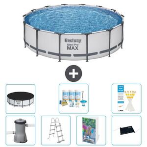 Bestway Steel Pro MAX, piscina in acciaio, forma rotonda, dimensioni 427x122 cm, composta da 6 parti, modello S632