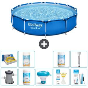 Piscina gonfiabile Bestway Steel Pro, rotonda, dimensioni 366x76 cm, composta da 10 elementi, modello S43338