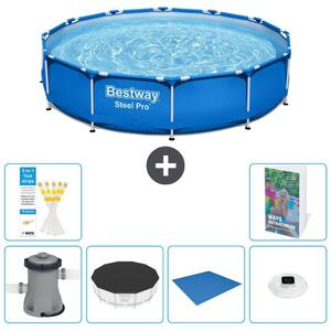 Piscina gonfiabile Bestway Steel Pro, rotonda, dimensioni 366x76 cm, composta da 5 parti, modello S248