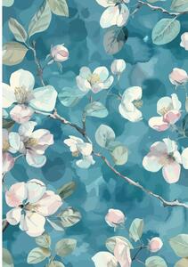 Tappeto blu lavabile 50x80 cm Bloom – Vitaus
