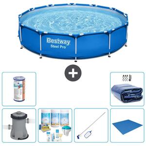 Bestway Steel Pro, piscina in acciaio, forma rotonda - 366x76 cm - composta da 7 elementi, modello S21603