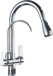 Rubinetto da cucina con filtro e doccetta estraibile - Rotazione a 360 gradi - Acqua calda e fredda - Miscelatore