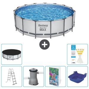 Piscina gonfiabile Bestway Steel Pro MAX, rotonda, 488x122 cm, composta da 5 parti, modello S662