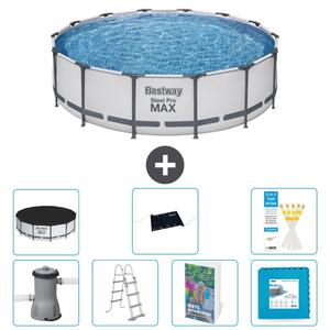 Bestway Steel Pro MAX, piscina in acciaio, forma rotonda, dimensioni 427x122 cm, composta da 6 parti, modello S621