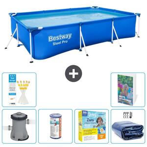 Bestway Steel Pro, piscina rettangolare - 300x201x66 cm - composta da 5 parti, modello S224