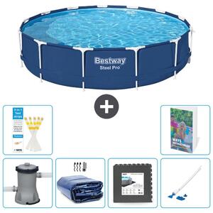 Piscina gonfiabile Bestway Steel Pro, rotonda, dimensioni 396x84 cm, composta da 5 parti, modello S315