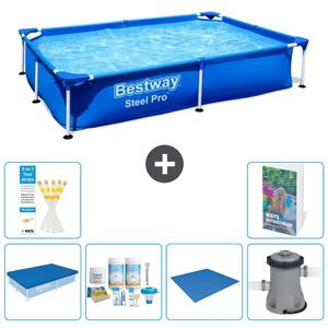 Bestway Steel Pro, piscina rettangolare - 221x150x43 cm - 5 pezzi, modello S77