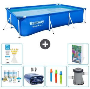Bestway Steel Pro, piscina rettangolare - 300x201x66 cm - composta da 5 parti, modello S108