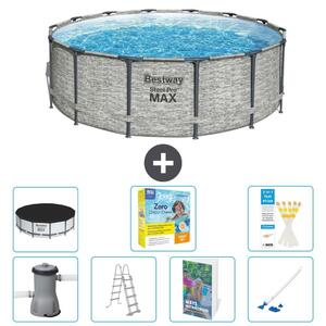 Bestway Steel Pro MAX, piscina in acciaio, forma rotonda - 427x122 cm - composta da 6 parti, modello S544