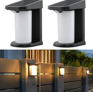 ZMH 2 lampade solari per esterni con rilevatore di movimento lampada solare da parete luce solare esterna giardino esterno 2 modalità impermeabile luce esterna 3000K bianco caldo LED lampada esterna per cortile gradini porta d'ingresso corridoio