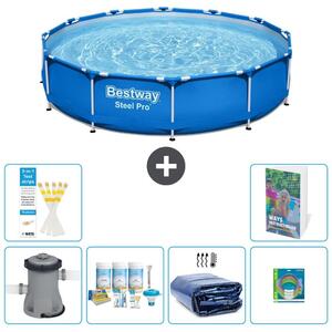 Piscina gonfiabile Bestway Steel Pro, rotonda, dimensioni 366x76 cm, composta da 5 parti, modello S282