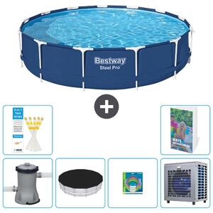 Piscina gonfiabile Bestway Steel Pro, rotonda, dimensioni 396x84 cm, composta da 5 parti, modello S338