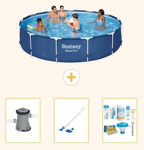 Bestway Steel Pro, piscina in acciaio, forma rotonda - 396x84 cm - composta da 4 parti, modello S22755