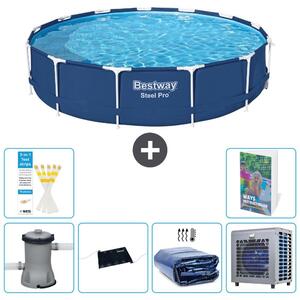 Piscina gonfiabile Bestway Steel Pro, rotonda, dimensioni 396x84 cm, composta da 5 parti, modello S216