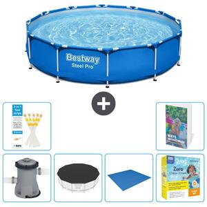 Piscina gonfiabile Bestway Steel Pro, rotonda, dimensioni 366x76 cm, composta da 5 parti, modello S198