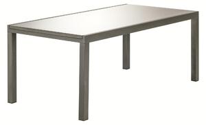 Tavolo da giardino allungabile Lyra NATERIAL in alluminio con piano in vetro marrone per 6 persone 180/260x90cm