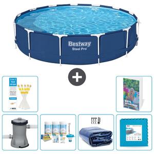 Piscina gonfiabile Bestway Steel Pro, rotonda, dimensioni 396x84 cm, composta da 5 parti, modello S188