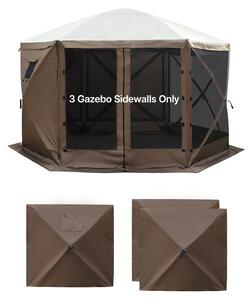 Pareti laterali per gazebo - Set da 3 pezzi 1,73 x 1,48 m - Impermeabili - Protezione solare grazie al rivestimento inPoliuretano- Con 1 finestra - Per gazebo pieghevoli e tendoni da festa - Marroni