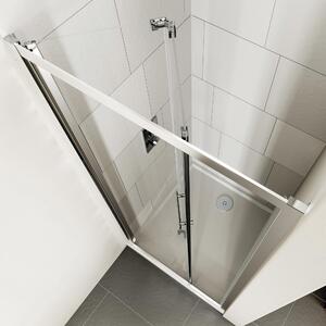 Porta doccia pieghevole Verve 75 cm, H 190 cm in vetro temprato, spessore 6 mm trasparente cromato