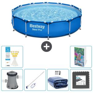 Piscina gonfiabile Bestway Steel Pro, rotonda, dimensioni 366x76 cm, composta da 5 parti, modello S217