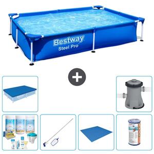 Bestway Steel Pro, piscina rettangolare - 221x150x43 cm - 7 pezzi - Modello S22212