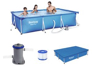 Piscina Bestway Family - 300 x 201 x 66 cm - Struttura in metallo - Telaio in acciaio - Blu - Con accessori