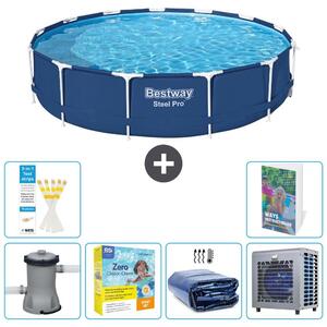 Piscina gonfiabile Bestway Steel Pro, rotonda, dimensioni 396x84 cm, composta da 5 parti, modello S331