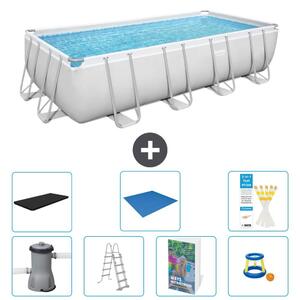 Bestway Power Steel, piscina rettangolare - 488x244x122 cm - composta da 6 parti, modello S568
