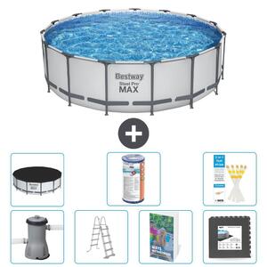 Piscina gonfiabile Bestway Steel Pro MAX, rotonda, 488x122 cm, composta da 6 parti, modello S563