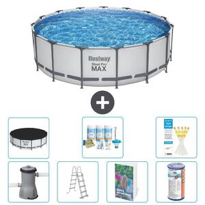 Piscina gonfiabile Bestway Steel Pro MAX, rotonda, 488x122 cm, composta da 6 parti, modello S556