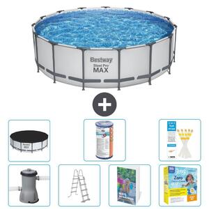 Piscina gonfiabile Bestway Steel Pro MAX, rotonda, 488x122 cm, composta da 6 parti, modello S572