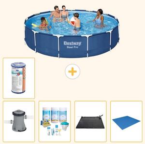 Bestway Steel Pro, piscina in acciaio, forma rotonda - 396x84 cm - composta da 6 parti, modello S22111