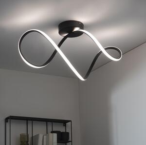Plafoniera moderno Irena LED dimmerabile , in ferro, nero D. 70 cm 70x29 cm, INSPIRE