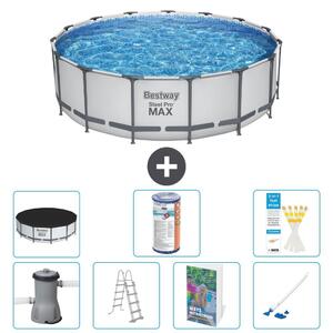 Piscina gonfiabile Bestway Steel Pro MAX, rotonda, 488x122 cm, composta da 6 parti, modello S549