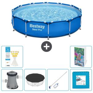Piscina gonfiabile Bestway Steel Pro, rotonda, dimensioni 366x76 cm, composta da 5 parti, modello S191