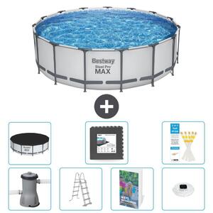 Bestway Steel Pro MAX, piscina in acciaio, forma rotonda - 488x122 cm - composta da 6 parti, modello S608
