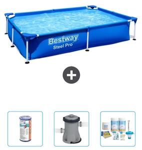 Bestway Steel Pro, piscina rettangolare - 221x150x43 cm - 4 pezzi - Modello S22706