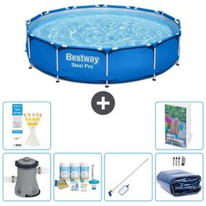 Piscina gonfiabile Bestway Steel Pro, rotonda, dimensioni 366x76 cm, composta da 5 parti, modello S267