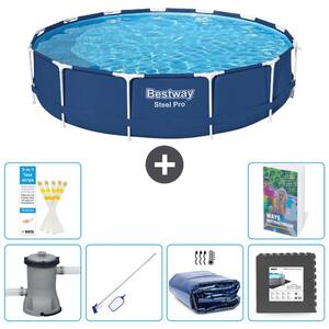 Piscina gonfiabile Bestway Steel Pro, rotonda, dimensioni 396x84 cm, composta da 5 parti, modello S217