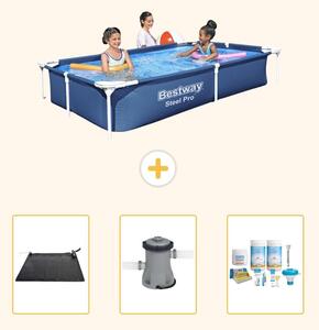 Bestway Steel Pro, piscina rettangolare - 221x150x43 cm - 4 pezzi - Modello S22707