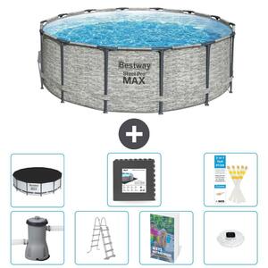 Piscina gonfiabile Bestway Steel Pro MAX, rotonda, 427x122 cm, composta da 6 parti, modello S608