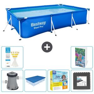 Bestway Steel Pro, piscina rettangolare - 300x201x66 cm - composta da 5 parti, modello S259